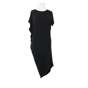 Kit Ace Sz 4 Black Asymmetrical Modal Elastane Cashmere T Shirt Dress